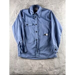 Indura FR Flame Resistant Work Shirt Mens XL Blue Long Sleeve Workwear
